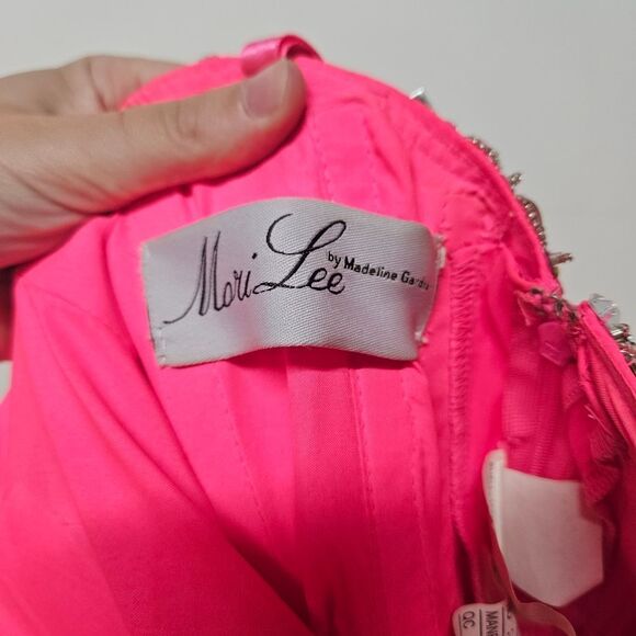 Elegant Pink Strapless Sequin Dress By Mori Lee Size 0 - Picture 5 of 7